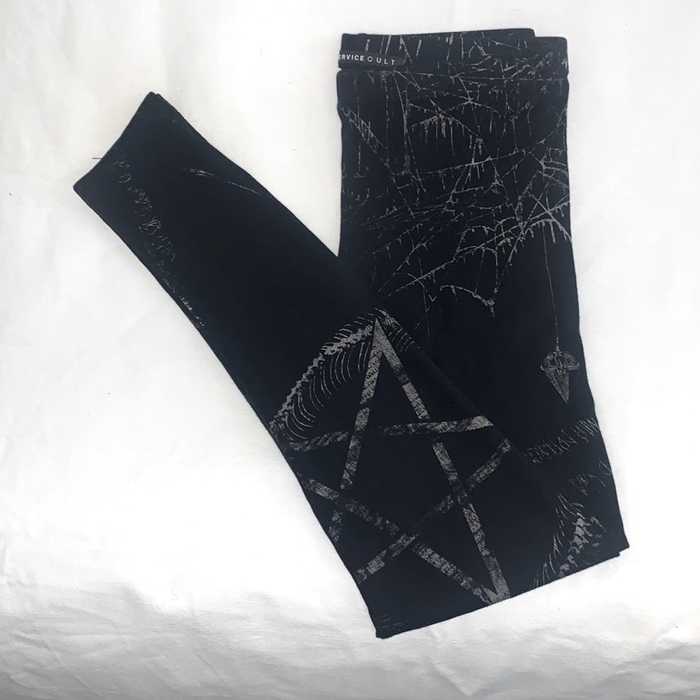 Lip Service Cult Pentagram Discharge Leggings SM
